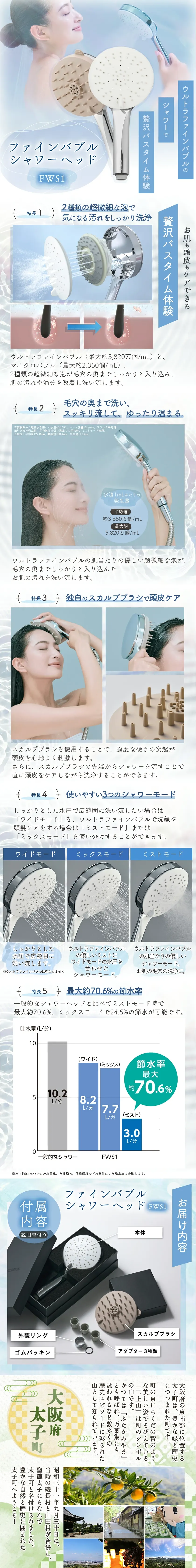 ファインバブルシャワーヘッド 商品LP