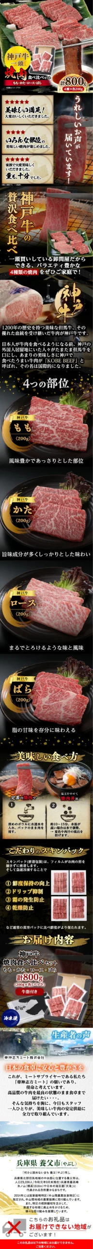 神戸牛 焼肉食べ比べセット 商品LP
